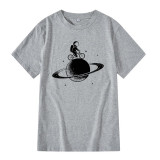 100% cotton short sleeve funny  space design Men t shirt