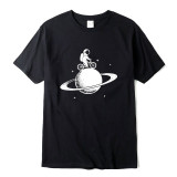 100% cotton short sleeve funny  space design Men t shirt