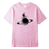100% cotton short sleeve funny  space design Men t shirt