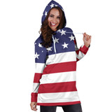 Women's American Flag Hoodie Dress