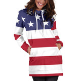 Women's American Flag Hoodie Dress