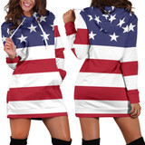 Women's American Flag Hoodie Dress