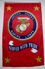 LIMITED EDITION 5'x3' USMC "Served With Pride" Flag - 70% OFF WHILE SUPPLIES LAST!