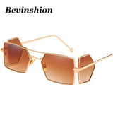 Clamshell Color Tinted Square Sunglasses