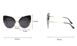 Round Cat Eye Color Mirror Lens Sunglasses