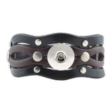 Leather Wave Snap Bracelet 18mm