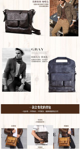 Genuine Leather Men's Handbag Casual Male