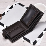 Men Wallets Short Bifold Business Leather Wallet