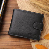 Men Wallets Short Bifold Business Leather Wallet