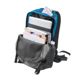 Solar panel Backpack 35L with Power Bank 6.5W color Teal Blue