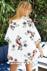 Chiffon Floral Print Bikini Cover Up