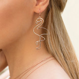 Golden Flamingo Earrings Trending Jewelry