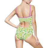 One-piece Swimsuit Green Leaf