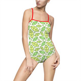 One-piece Swimsuit Green Leaf
