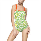 One-piece Swimsuit Green Leaf