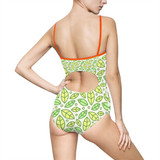 One-piece Swimsuit Green Leaf