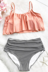 Seaside Gale Falbala High Waist Bikini Set