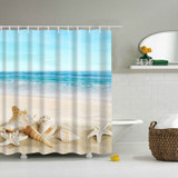 New Colorful Eco-friendly Beach Conch Starfish Shell Polyester  High Quality Washable Bath Decor Shower Curtains New Colorful Eco-friendly Beach Conch Starfish Shell Polyester  High Quality Washable Bath Decor Shower Curtains