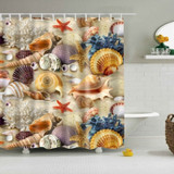 New Colorful Eco-friendly Beach Conch Starfish Shell Polyester  High Quality Washable Bath Decor Shower Curtains New Colorful Eco-friendly Beach Conch Starfish Shell Polyester  High Quality Washable Bath Decor Shower Curtains