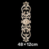 Unpainted Wood Oak Carved Wave Flower Onlay Decal Corner Applique for Home Furniture Decor Decorative Wood Carved Long Applique