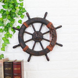 Wood Mediterranean Ship Wooden rudder helm Ship Anchor antique home decor wall decoration  vintage room decoration accessories