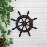 Wood Mediterranean Ship Wooden rudder helm Ship Anchor antique home decor wall decoration  vintage room decoration accessories