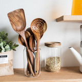 Natural Wood Kitchen Spoon 7pcs/set
