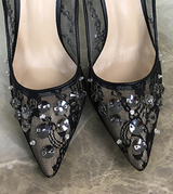Women's Floral Lace Crystal Bridal Shoes