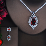 Enchanting CZ Platinum Jewelry Set
