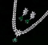 Romantic CZ Platinum Jewelry Set
