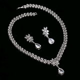 Romantic CZ Platinum Jewelry Set