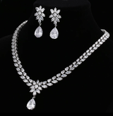 Romantic CZ Platinum Jewelry Set