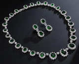 Fancy Platinum CZ Jewelry Set