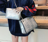 Vintage Chevron Chain Shoulder Bag