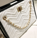 Vintage Chevron Chain Shoulder Bag