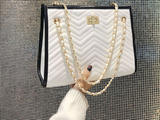 Vintage Chevron Chain Shoulder Bag