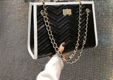 Vintage Chevron Chain Shoulder Bag
