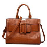 Luxury Alligator Embossed Executive Messenger Bag