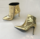 Women's Metallic Patent Leather Ankle Boots