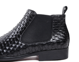 Luxury Woven Design Genuine Leather Boots
