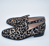 Luxury Golden Leopard Print Loafers