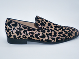 Luxury Golden Leopard Print Loafers