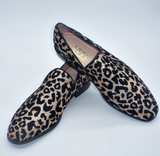Luxury Golden Leopard Print Loafers