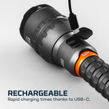 NEBO 12,000 Lumen Turbo 30s | 7000 Lumen Constant Rechargeable Flashlight w/ Power Bank waterproof (IP67)