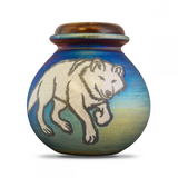 Spirit Wolves Raku Urn