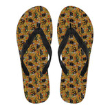 Cat Sugar Skull Flip Flops