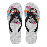 Sugar Skull Flip Flops