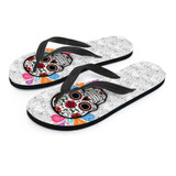 Sugar Skull Flip Flops