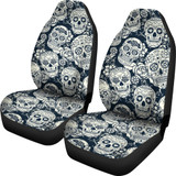 Black & White Sugar Skull II Car Seat Covers