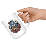 Blue Hair Sugar Skull Coffee Mug